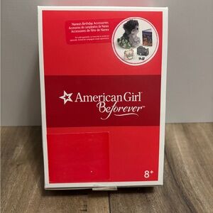 American Girl Nanea Birthday Accessories camera purse skirt photo set w/ box